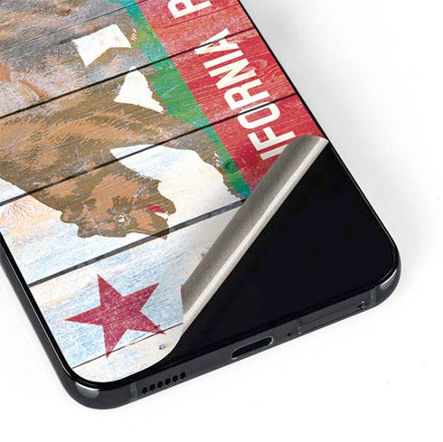 California Flag Light Wood Galaxy S22 Skin